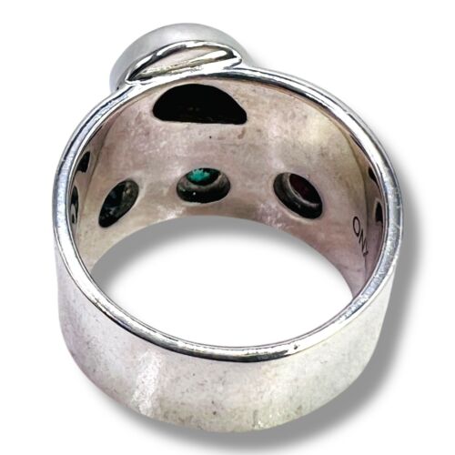 Anillo Banda Plata Esterlina 925 Esmeralda Zafiro Rubí Ópalo Natural 8 - Imagen 5 de 15