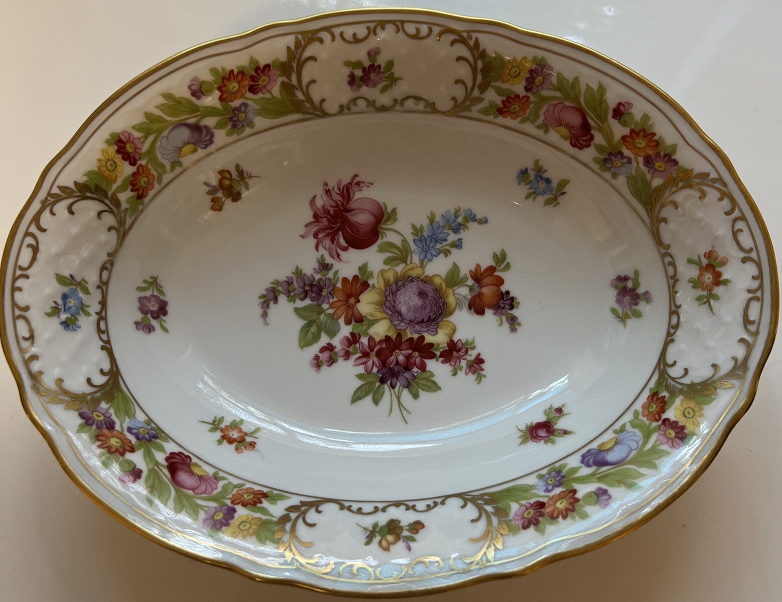 Schumann EMPRESS DRESDEN FLOWERS 9-3/4" Oval Vegetable Bowl MINT (3 all ...