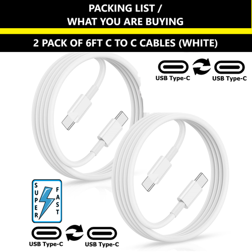2 Pack 6ft Fast Charger Cable USB Cord for Samsung Galaxy A06 A14 15 16 25 35 55 - Picture 106 of 118