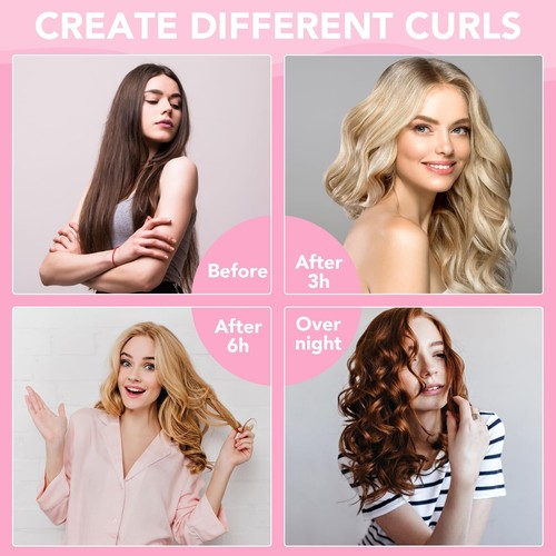 4 in 1 Pack Heatless Curling Rod No Heat Hair Curlers to Sleep in Overnight C... - Picture 5 of 6