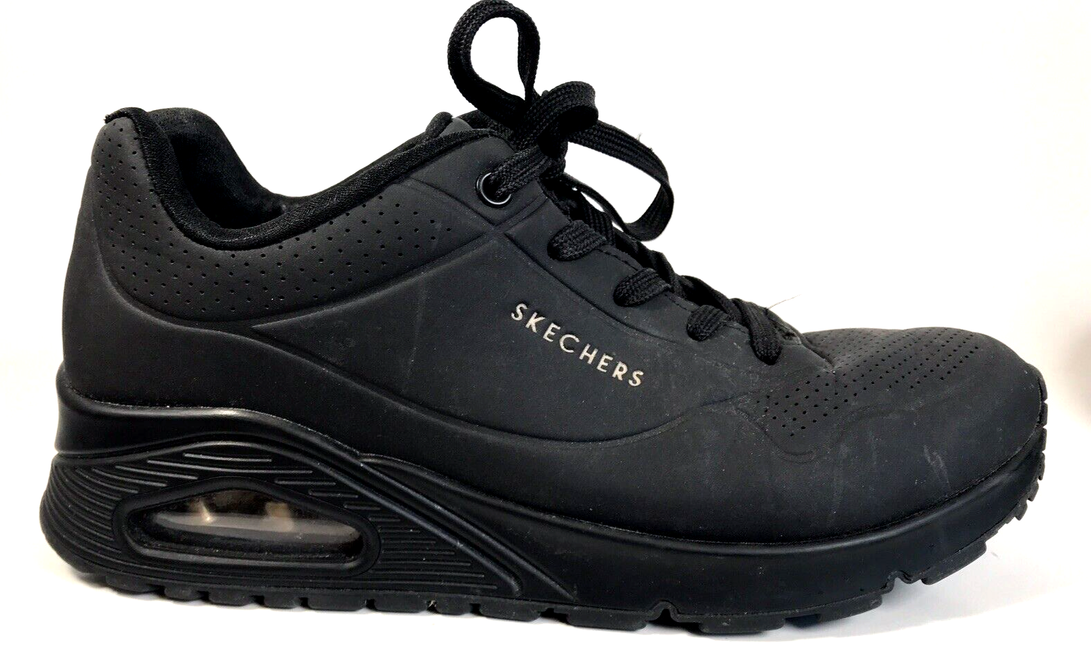 Skechers Street L.A. Uno Stand on Air Womens Size 8.5 Shoes Black Walk ...