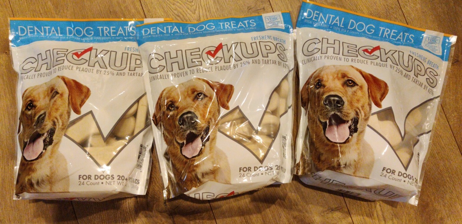 9 LBS (3 BAGS) Checkups Dental Dog Treats Reduces Plaque by 25 20 lb + Dogs eBay