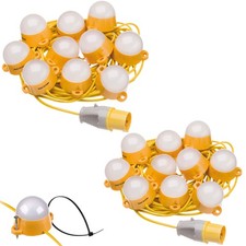 Work Lights 110V LED Site Lighting Festoon Kits Interconnectable IP44 6500K 350
