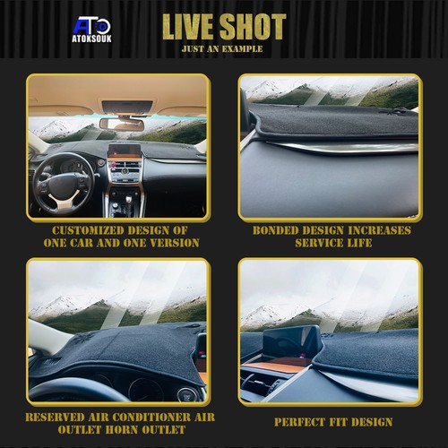 Dash Cover Mat For Chevrolet MALIBU 2016-2021 Dashboard Interior Pad Black - Picture 6 of 12
