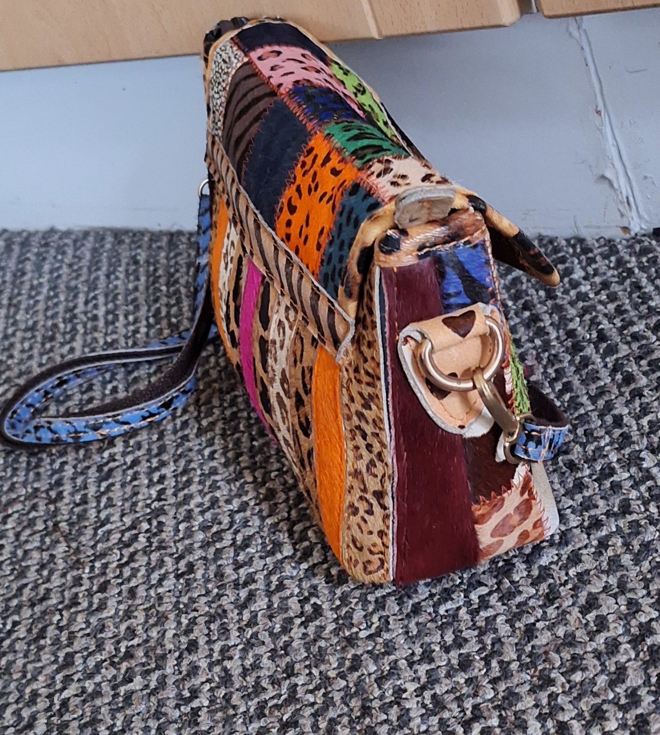 FUNKY MULTICOLOURED PATCHWORK HAIR ON COWHIDE LEA… - image 9