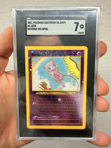 SGC 7 Pokemon 2001 Southern Islands Mew #1 Promo Reverse Holo DOUBLE SWIRL 🌀