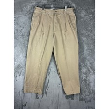 Polo Ralph Lauren Mens Pleated Chino Pants Tan Khaki 100 Cotton 36x30 Relaxed