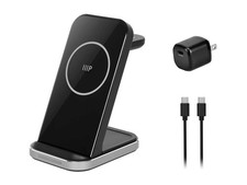 Monoprice 3 in 1 Wireless Charging Station with 3.0 Wall Charger for iPhone