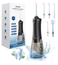 Cordless Rechargeable Water Dental Flosser Oral Irrigator with 5 Modes & 5 Tips