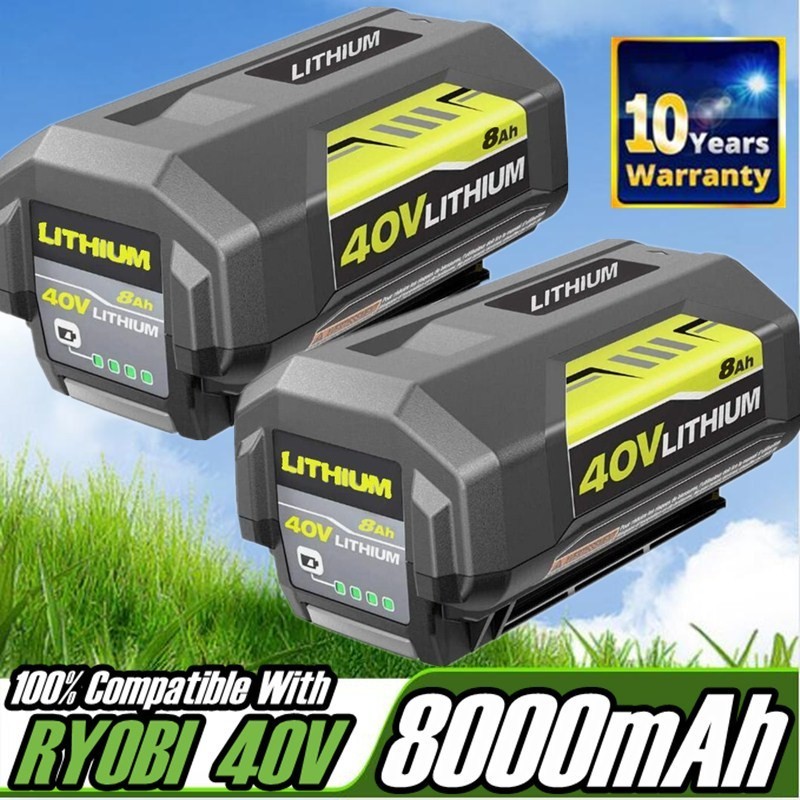 1-2PACK 8.0Ah Battery 40 Volt for Ryobi 40V Lithium OP40602 