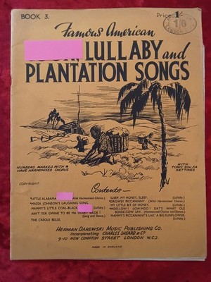 Vintage American Lullaby & Plantation Songs Music Book 3 Herman Darewski c1930s