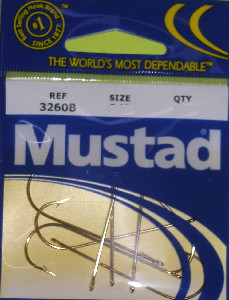 Mustad 3260B #4 10 Ct Gold Aberdeen Haken
