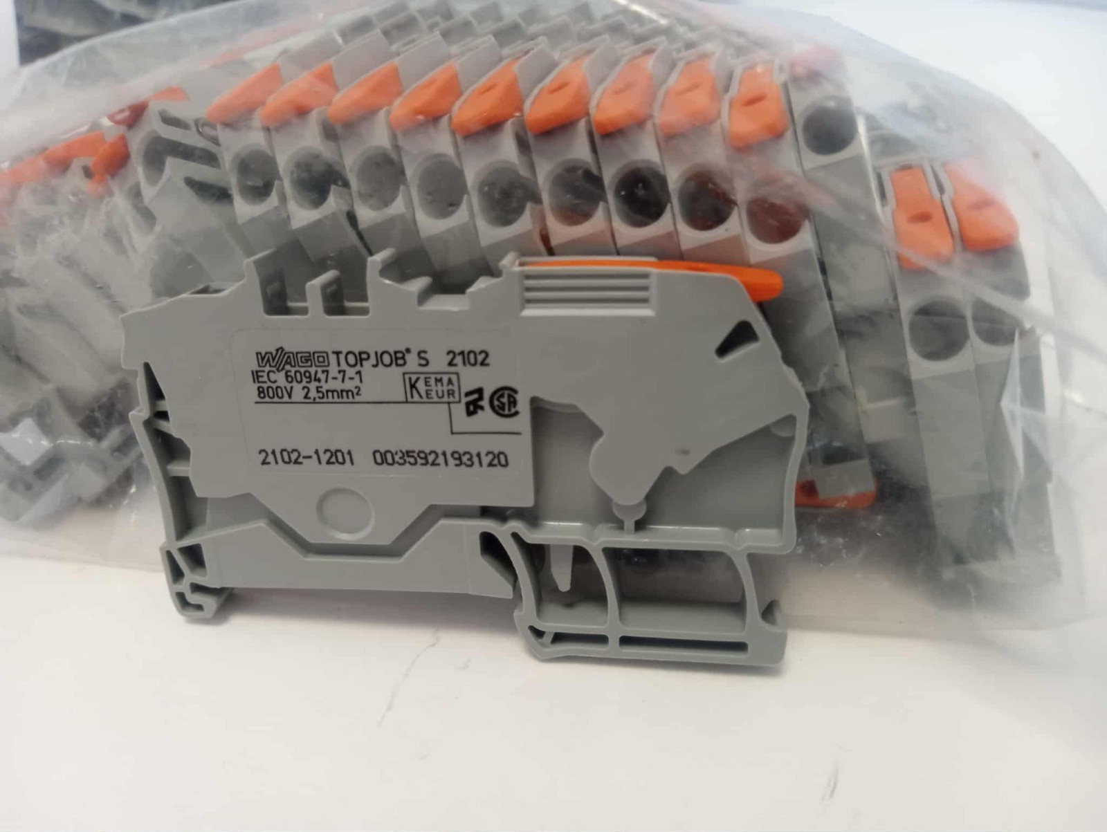 WAGO-2102-1201 feedthrough terminal block with Lever and Open Tool Slot