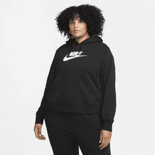 Nike Plus Size Active Sportswear Club Hooded Fleece Sweatshirt Women's 3X Black