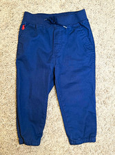 Ralph Lauren Boys Navy Blue Cotton Dress Pants Solid Pockets 18M Logo