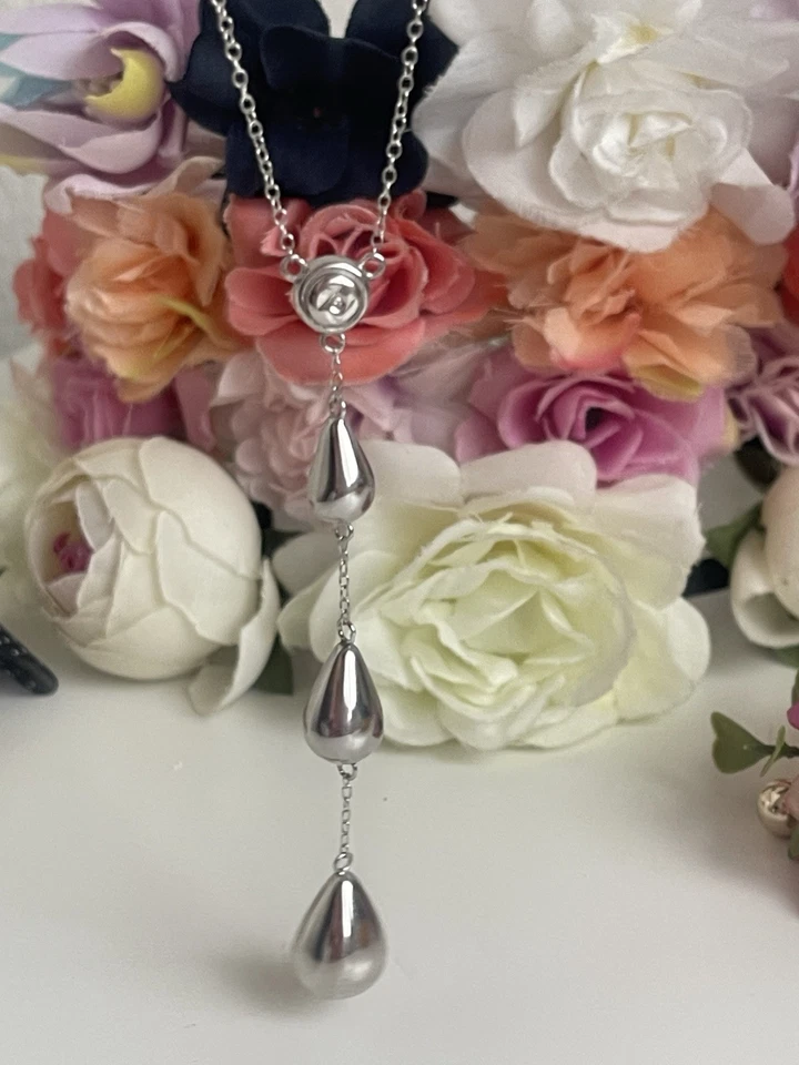 Collana Goccia In argento Con Pietra Swarovski - Immagine 3 di 4