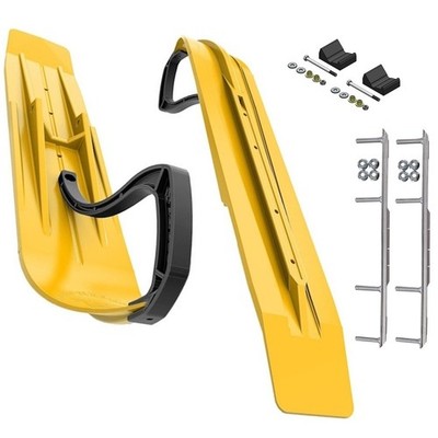 Slydog Powder Hound 7'' Yellow Skis w/7.5'' Shaper Bar Complete Kit Polaris