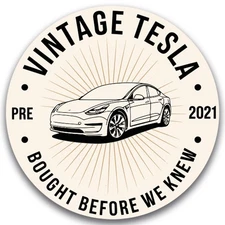 Magnet Me Up Vintage Tesla “Bought Before We Knew” Magnet– 5" Round, Made in USA
