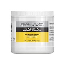 Acrylic White Gesso Primer 33.8 oz 1L Tub for Canvas Painting
