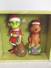 The Grinch  Max Ceramic Salt  Pepper Shakers Christmas Decor NEW 