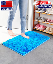 Chenille Bath Mat Non Slip Absorbent Bathroom Rug Soft Shaggy Microfiber Floor