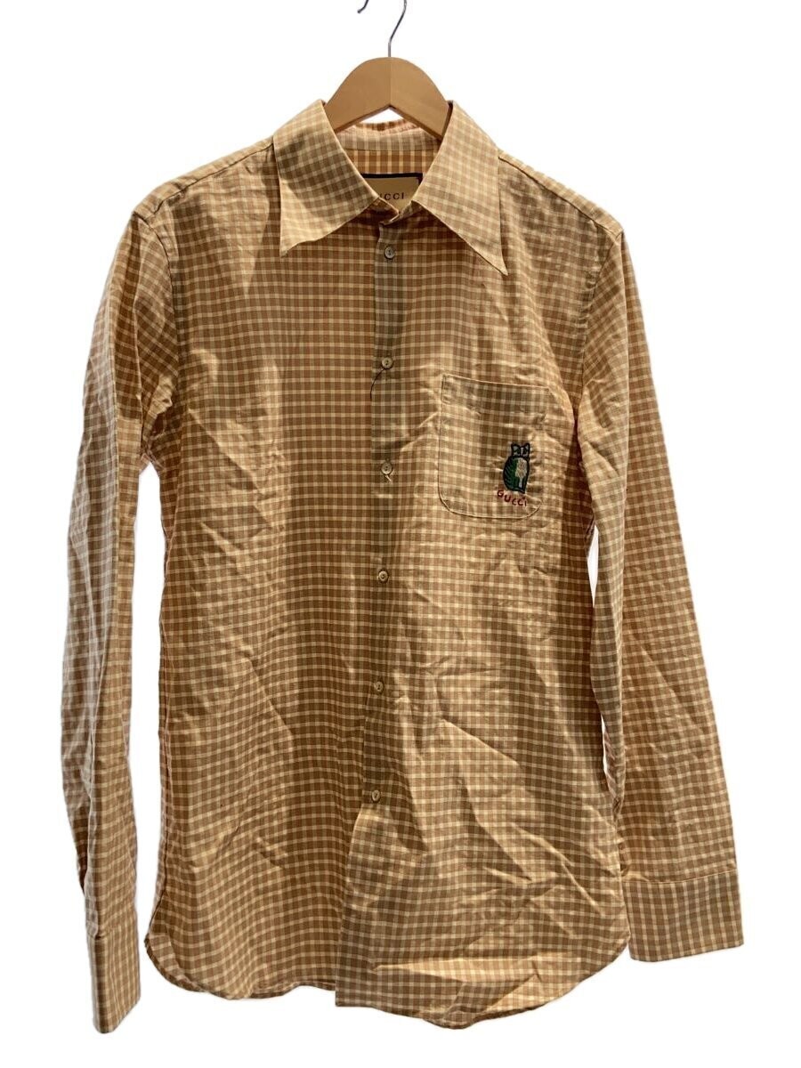GUCCI Beige Check Cotton Long Sleeve Shirt 638910 ZAGIX