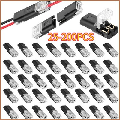 25-200PCS Double Wire Plug in Connector w/ Locking Buckle for Emergency Repairs