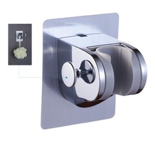 GwernKB Handheld Shower Head Holder with 2 Hanger Hooks,Strong Silver