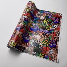 Car Bomb Wrap Sheet Decals Cartoon JDM Graffiti Vinyl Self-adhesive DIY Sticker