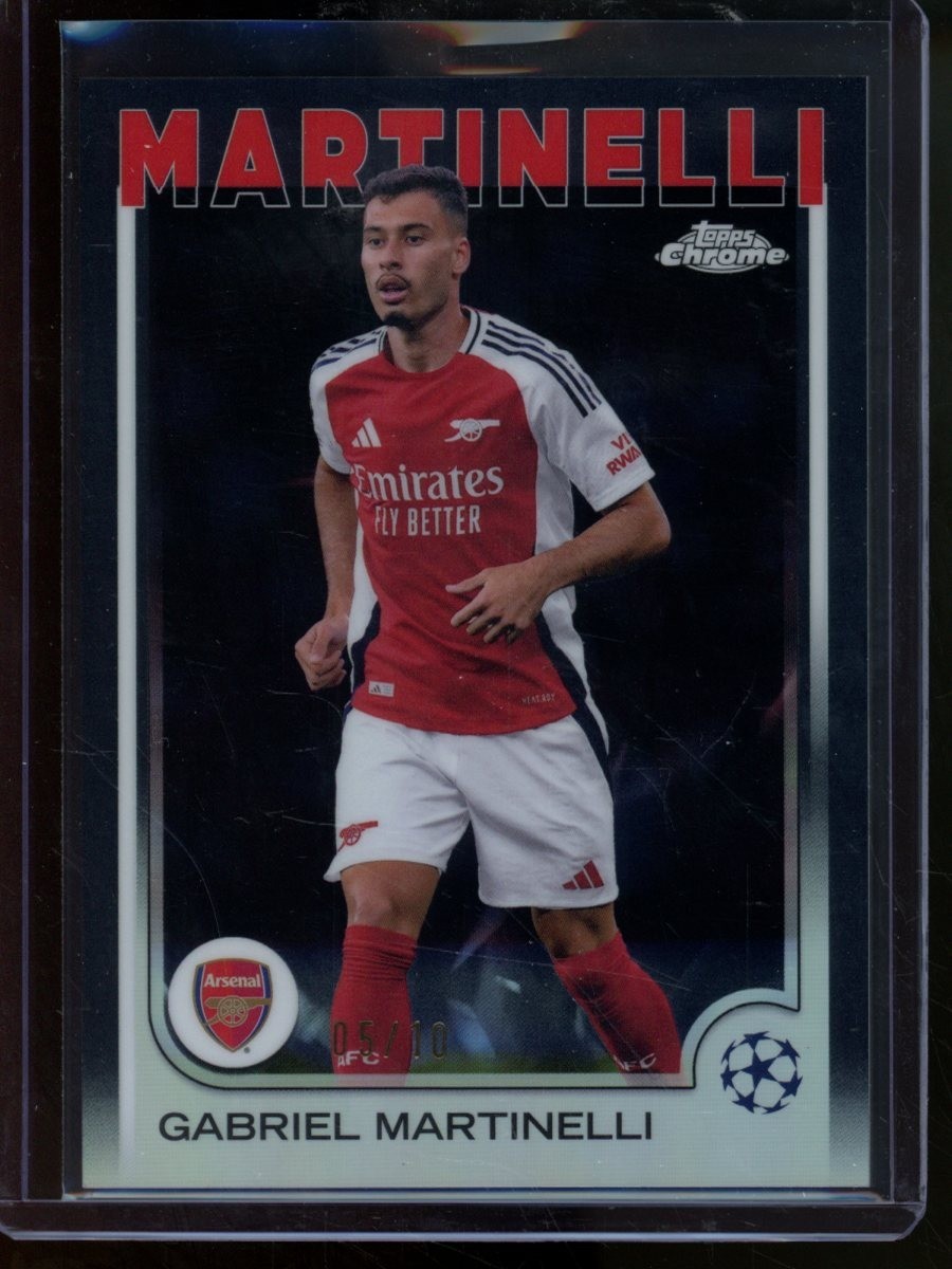 2024-25 Topps Chrome UEFA UCC Gabriel Martinelli Black Refractor /10 #5