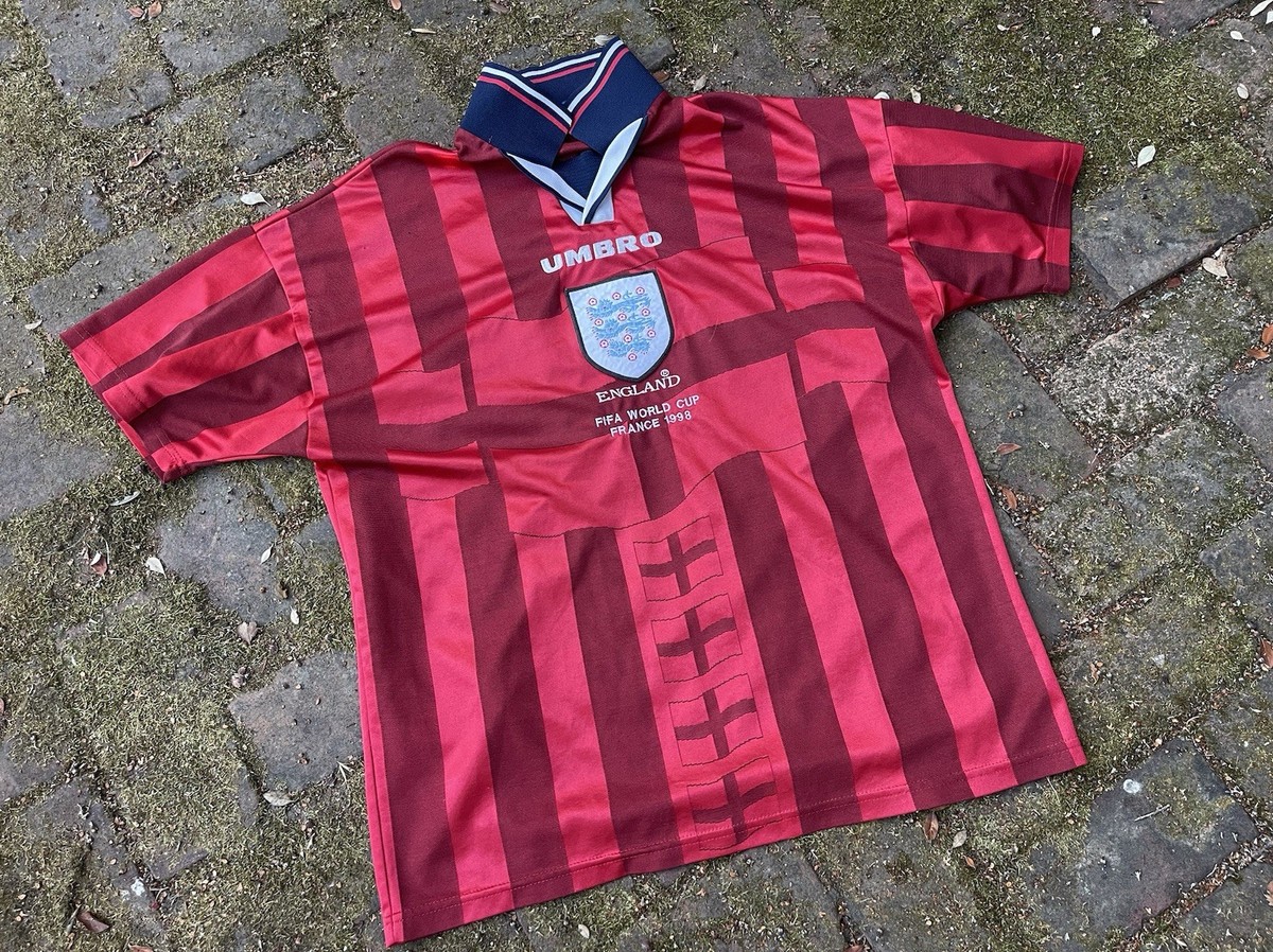 ENGLAND World Cup 1998 AWAY FOOTBALL SHIRT SOCCER JERSEY UMBRO