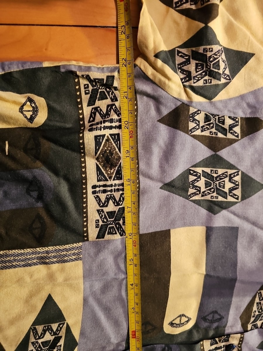 Vintage Ringo Sport Geometric Button Up Shirt Sz Xl Rayon Funky