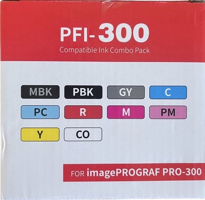 PFI-300 Compatible Ink Combo Pack for imagePROGRAF PRO-300 - 10 pk Sealed