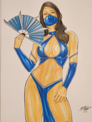 KITANA   Mortal Kombat Original Arcade Art By Aldir 2021