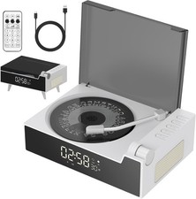 Portable Bluetooth Rechargeable CD Player Retro Suitcase Stereo Speaker
