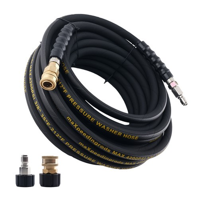 #ad 50 Feet Power Washing Hose 4200PSI Steel Wire Braid w M22 to 3 8quot; Coupler $74.40