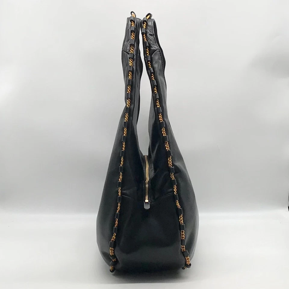 Donna Karan Black Leather Batiste Triple Compartment Shoulder Bag - Image 3 of 4