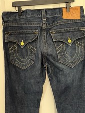 Y2K True Religion Ricky Super T 34x33 Jeans Vintage Made in USA Rare Yellow