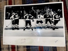 1974 NHL HOCKEY TYPE 1 PHOTO MARIO TREMBLAY DENNIS HEXTALL MINNESOTA NORTH STARS