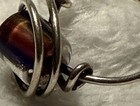 7 Size handmade wire-wrapped ring with iridescent orange purple dichroic glass — photo 4