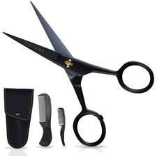 5-Inch Mustache Scissors for Men - German Steel Precision Grooming Kit