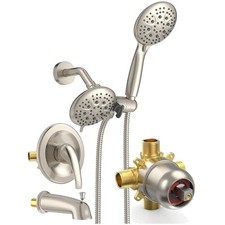 3-Way Diverter Shower Set 6 Spray Setting Brushed Nickel