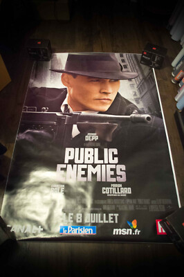#ad PUBLIC ENEMIES A French Bus Shelter Rolled DS Vintage Movie Poster Original 2009 $319.00