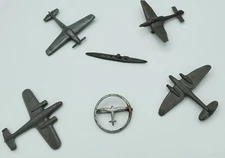 Original WW2 German WHW Plastic Aircraft & U-Boat Lot Metal Glider Pin Set Plane