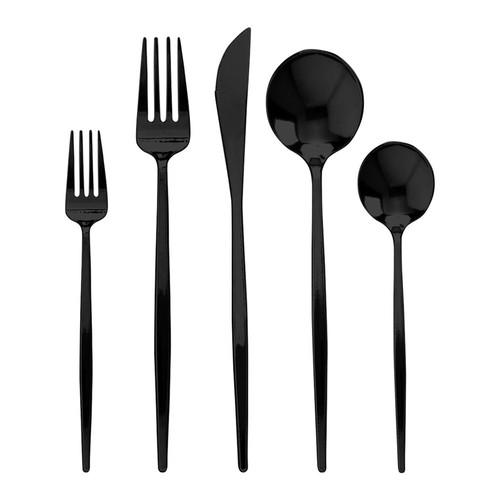 Disposable Moderno Plastic Cutlery - Fancy Color Spoon Fork Knife, Tiny Flatware - Picture 29 of 30