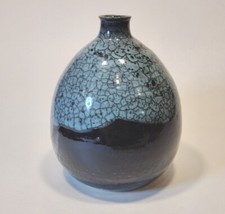 Bud Vase Studio Pottery Ceramic Stoneware Weed Pot Signed Linda 5