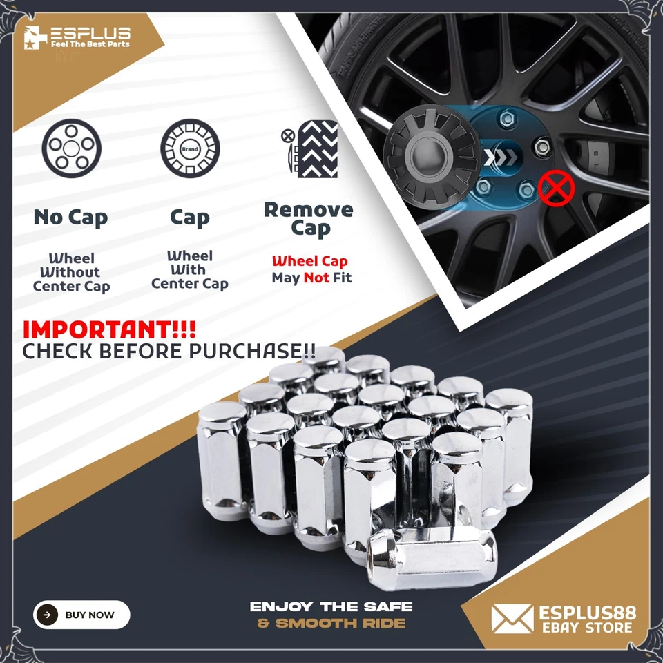 20 шт зажимных гаек Chevrolet 1/2-20 хром 1,8 дюйма высотой подходят для старых Astro/Blazer/C10/G10 - Изображение 4 из 4