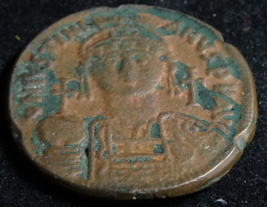 Justinian I 40 Nummi 1 Follis Hammered Coin Ancient Anno XII Year