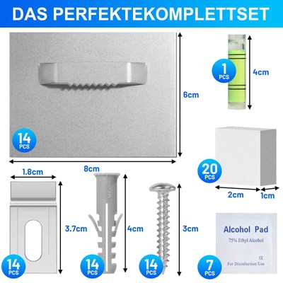 14 Ganci Autoadesivi In Vetro Acrilico Per Quadri - Portata 8kg, 8x6 Cm - Foto 12