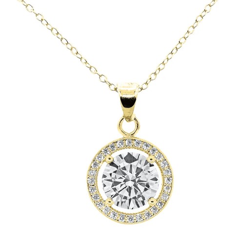 Collar colgante de cristales simulados con halo de 18 k para mujer Cate And Chloe Blake - Imagen 18 de 21